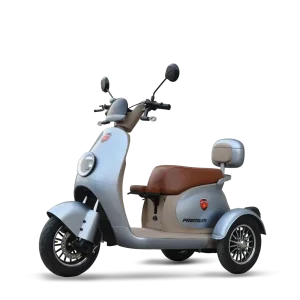 Metro Premium — Metro Premium electric bike in silver color featuring Lithium Iron Phosphate battery – EV bike in Pakistan.